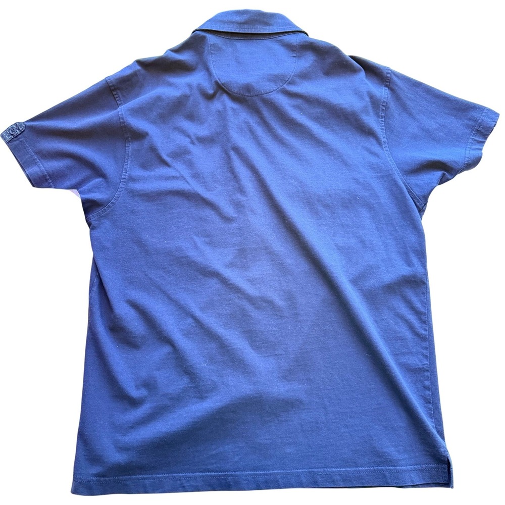 Bruno New York‎ Mens Short Sleeve Button Up Medium Navy Blue Stretch Preppy - Picture 5 of 6